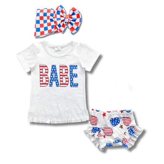 Babe In The USA Bummie Set