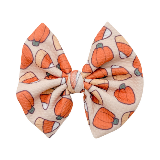 Candy Corn Pumpkins  Bullet Bow