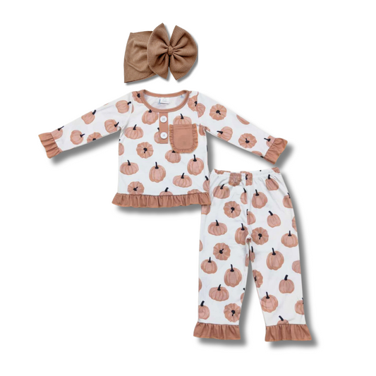 Bonfires & Pumpkins Ruffle Jammies