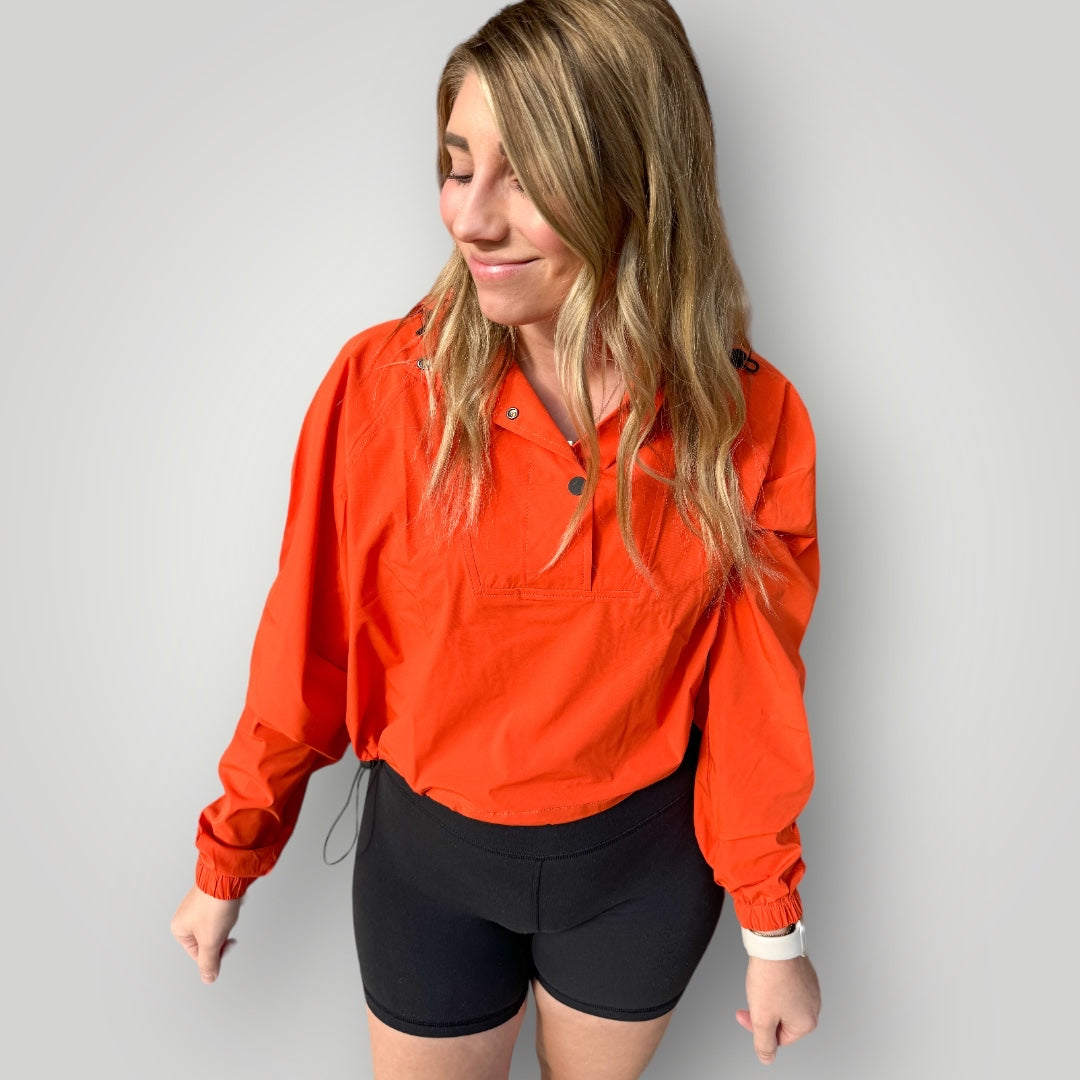 Fall Orange Cropped Pullover