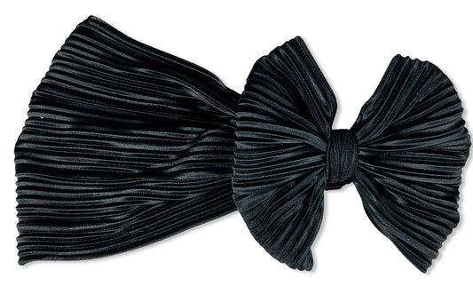 Raven Black (Pleated) Head Wrap