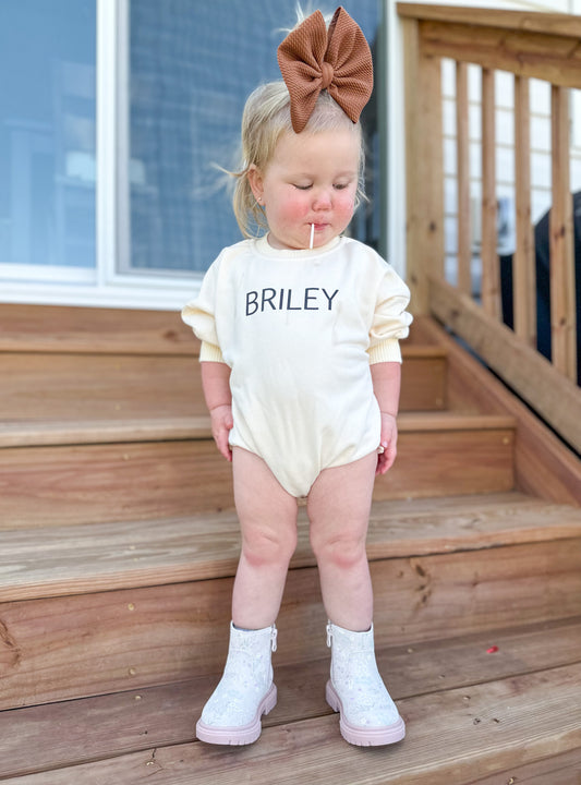 Personalized Sweatshirt Romper