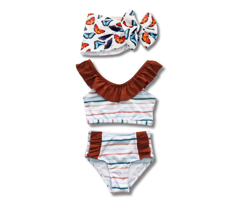 Abstract Stripes Swim Suit