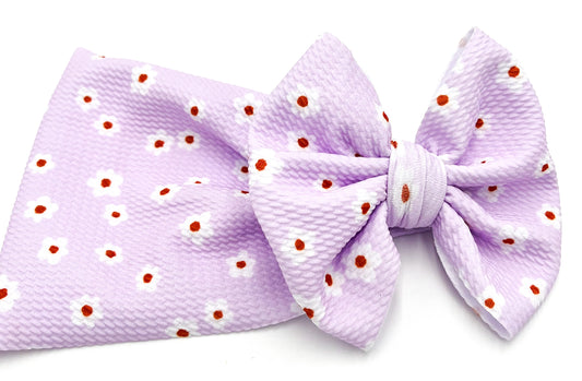 Daisies in Lavender Head Wrap