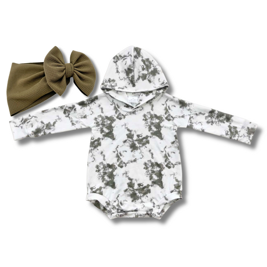 Green Splash Hooded Romper