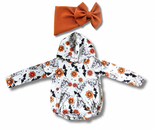 Spooky Ghost Hooded Romper