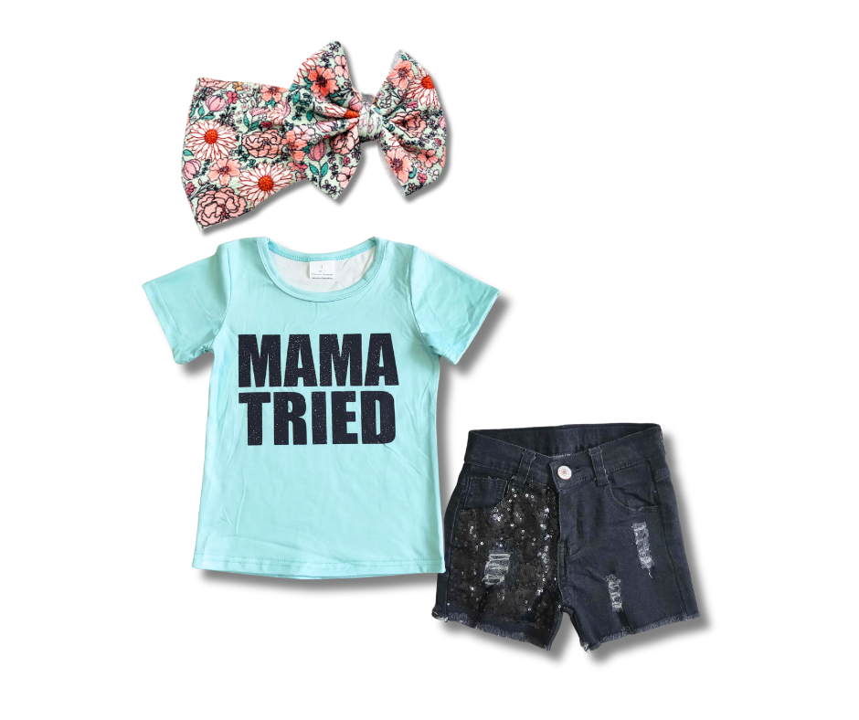 Mama Tried Short Sequin Set