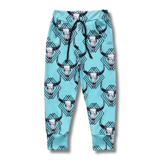 Blue Cow Skull Lounge Pant