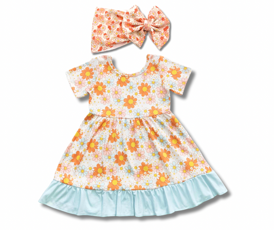 Pastel Daisies Twirl Dress