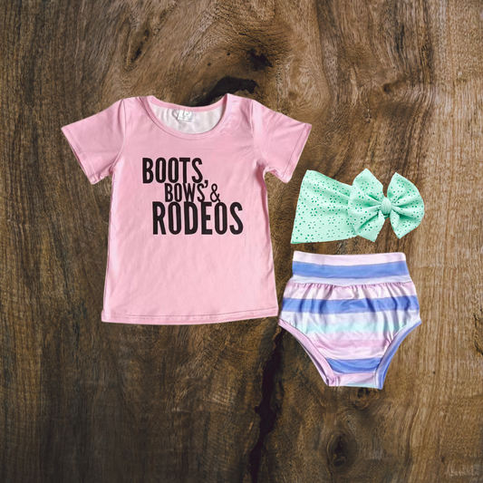 Boots Bows & Rodeos Bummie Set