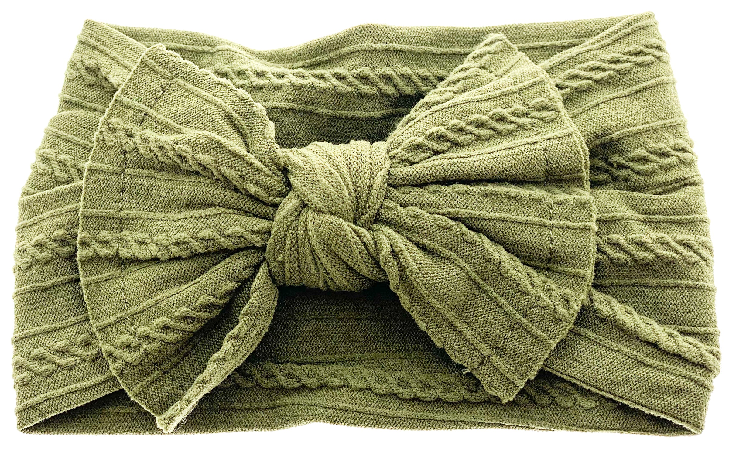Olive Knit Knot Headband