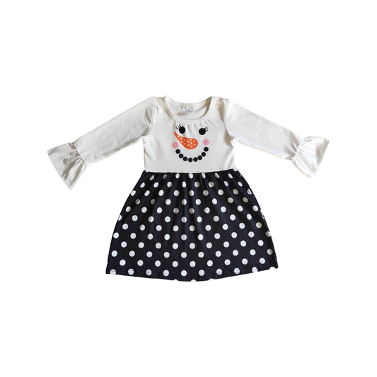 Polka Dot Snowman Twirl Dress