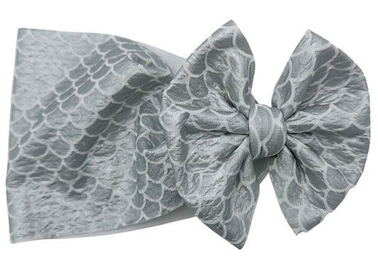 Shimmer Silver Scales Head Wrap