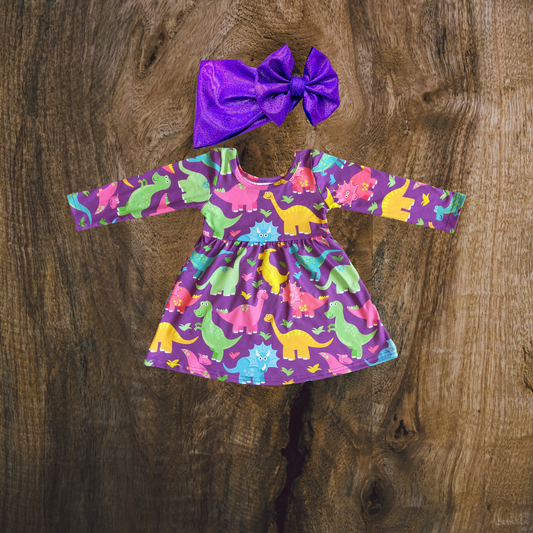 Dino Purple Twirl Dress
