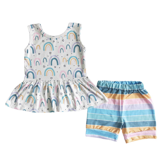 Rainbow Stripes Short Set