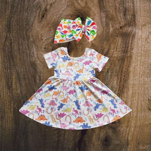 Rainbow Rex Twirl Dress