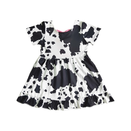 Pink Bows & Cows Twirl Dress