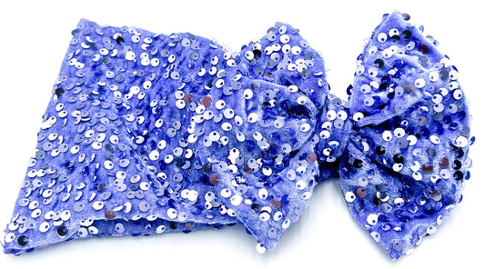 Periwinkle Perfection (Sequin Velvet) Head Wrap