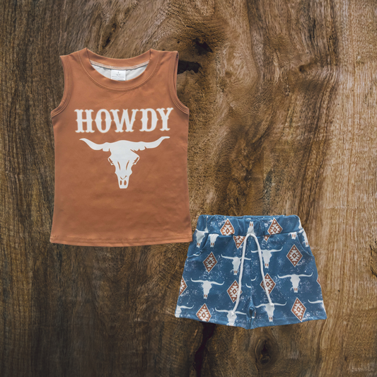 Howdy Skull Short Set