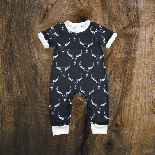 Cowboy Skulls Romper