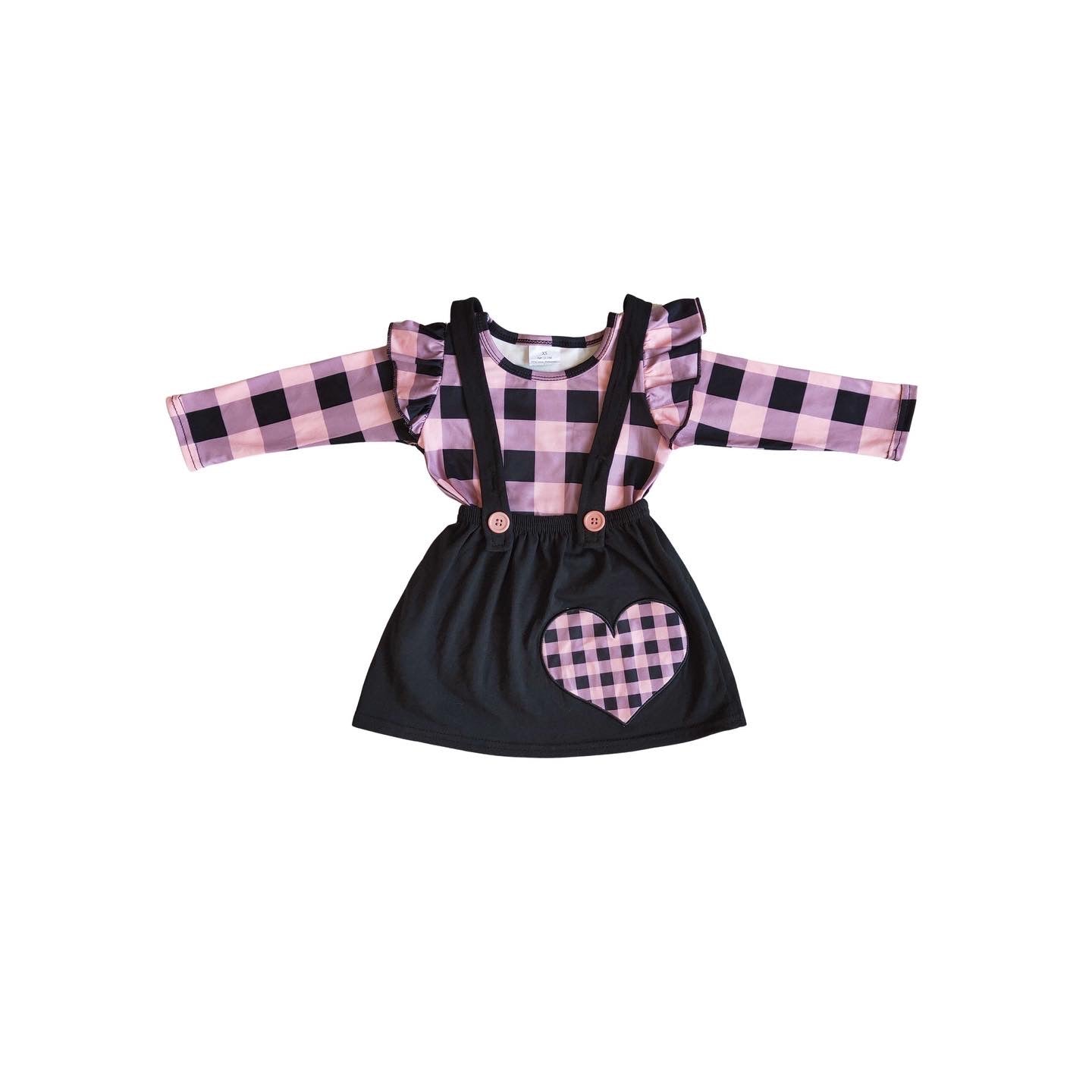 Plaid Heart Suspender Dress