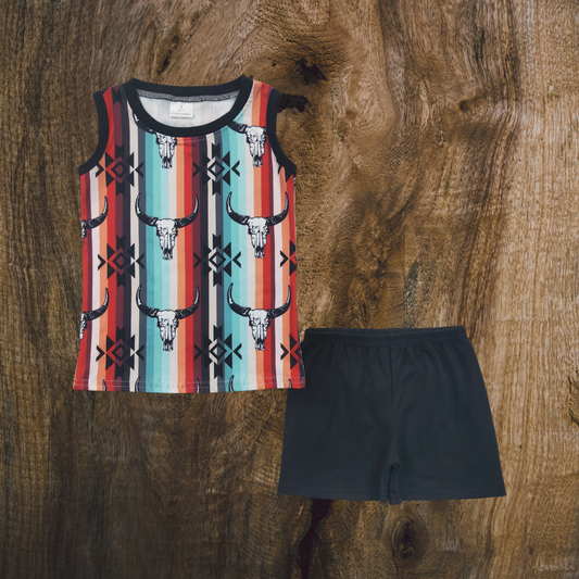 Serape Skulls Short Set